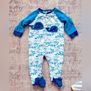 BabiesRUs Blue Whale Pattern Footie
